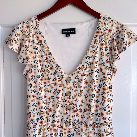 Floral sundress romantic beachy cute fairycore cottagecore size S - Picture 2 of 5